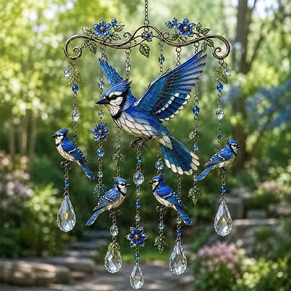 Nature-inspired Wind Chime Outdoor Bird Wind Chimes Decorative Hanging Pendants Acrylic Window Ornaments for Garden Porch Patio
