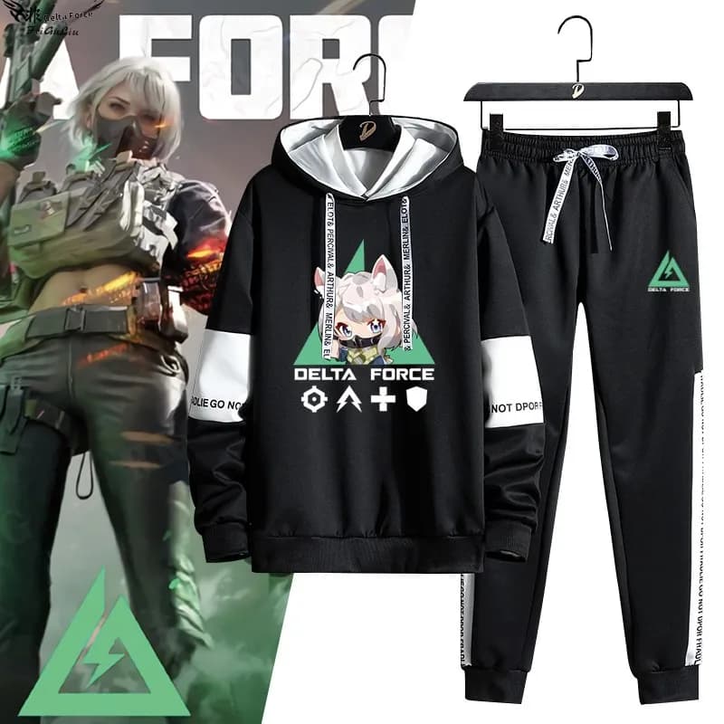 Delta Game Viper Claw Uluru Cartoon Q Version Hoodie Pants Set ex Student Autumn Winter Clothes Long Sve Long Pants