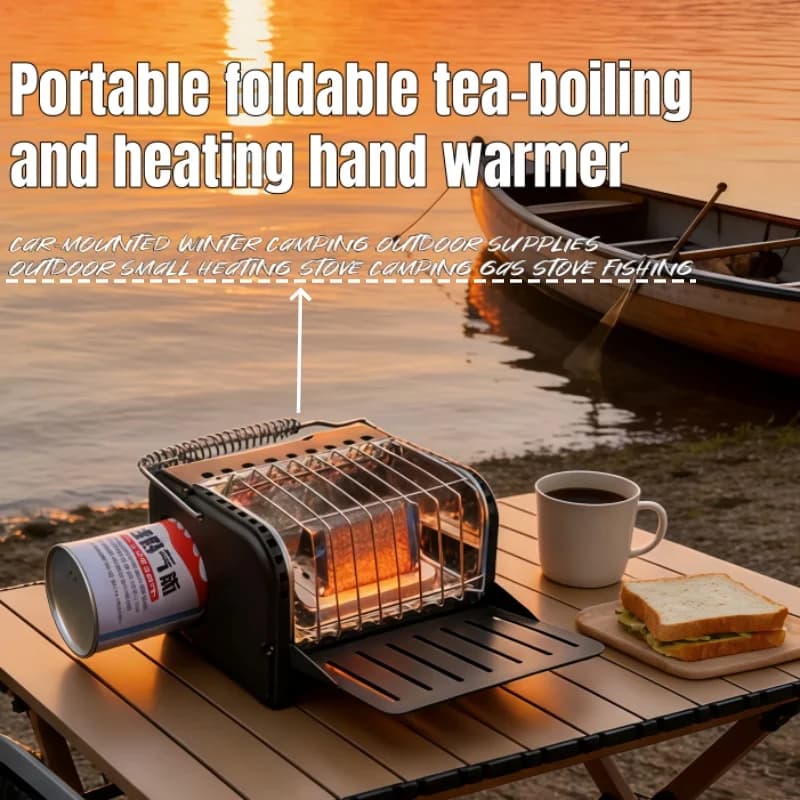 Fornello a gas da campeggio 1200W, mini stufa portatile, riscaldatore da esterno per escursioni, cucina da viaggio, stufa a cassetta leggera, piccolo fornello da campeggio