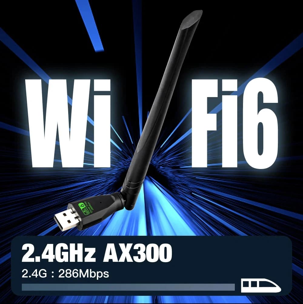 Adattatore USB WIFI 6 AX286, Scheda di Rete Dongle 2.4GHz 802.11AX con Antenna per Ricezione del Segnale, per Laptop Windows 10 11