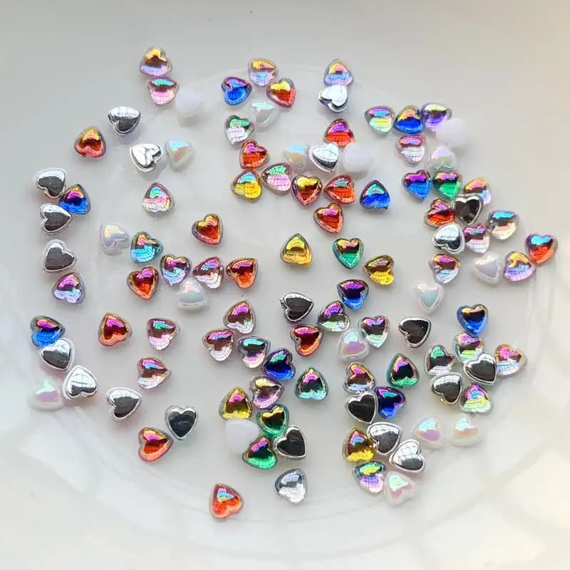 200 pezzi di strass trasparenti AB a forma di cuore da 4 mm, accessori per decorazioni di gioielli fai da te per nail art