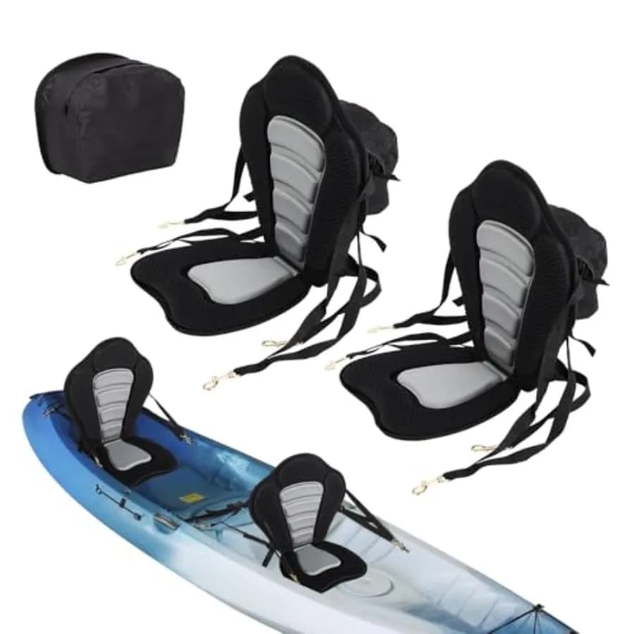 Confezione da 2 sedili per kayak Accessori per kayak Sedili per paddle SUP 4 cinghie regolabili per kayak Sedile posteriore per canoa imbottito di lusso con