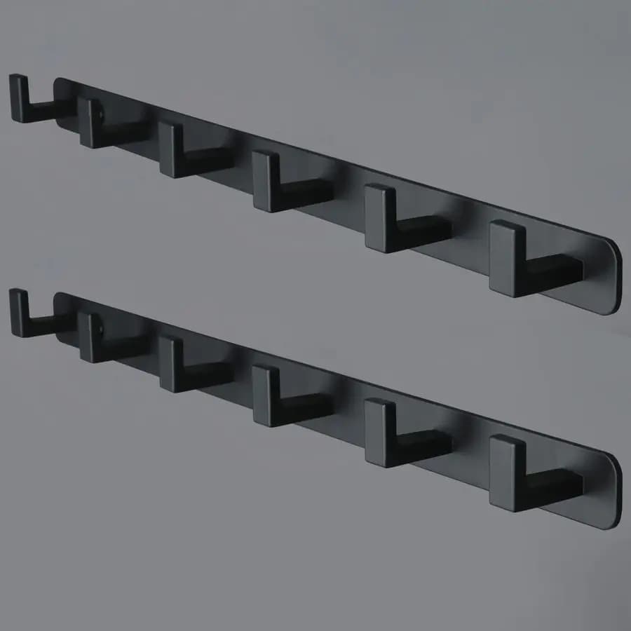 Stainless Steel Wall Hanger Resistant with 6 Tri-Coat Hooks, Rustic Hooks for Clothes and Keys, for Bathroom