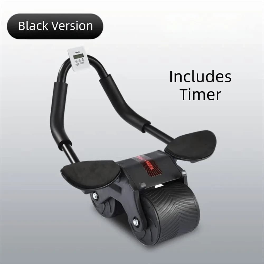 Steel ABS Automatic Rebound Ab Roller Wheel Elbow Support Knee Mat Abdominal Wheel 2-Wheel Portable Core Trainer Home Gym