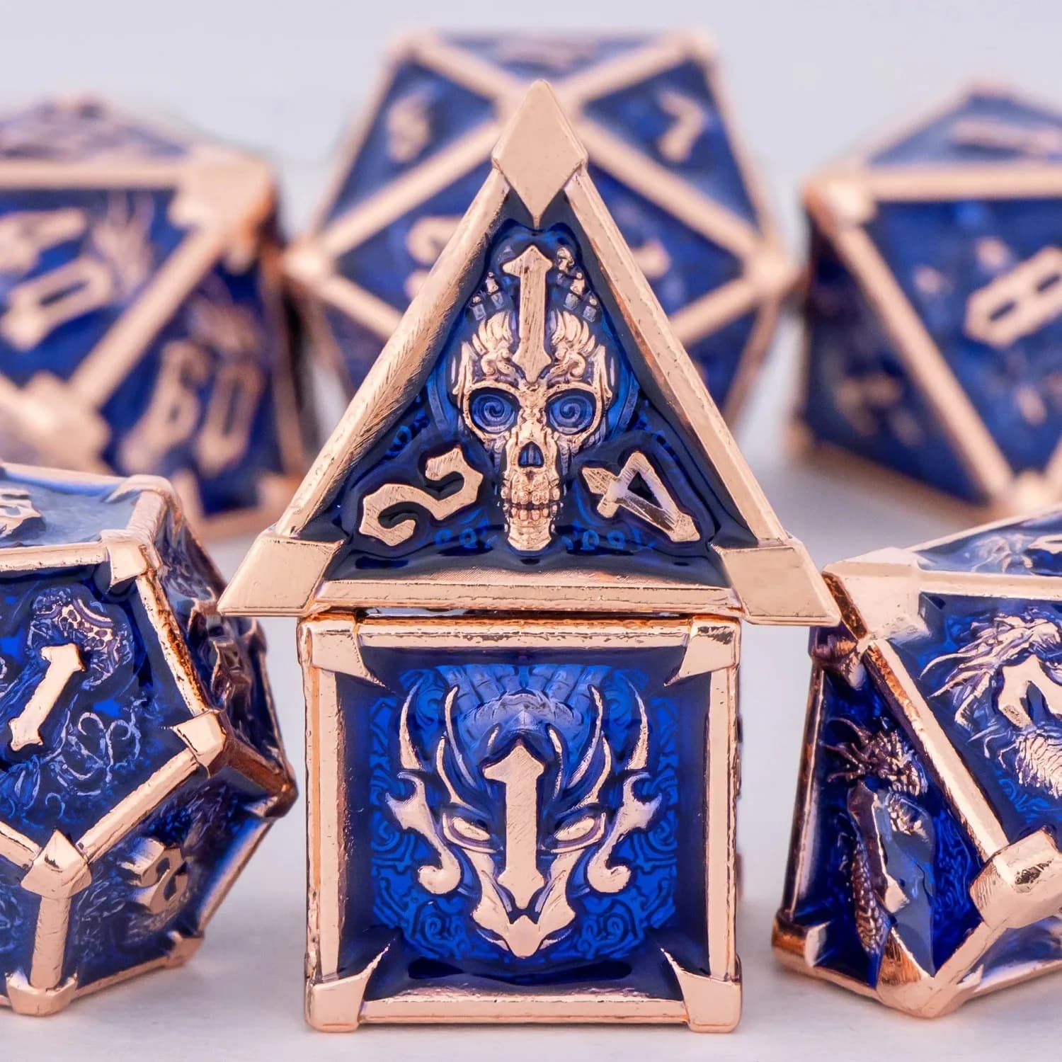 Set di dadi DND in metallo per Dungeon e Dragon D&D Dadi poliedrici per giochi di ruolo Dragon D20 D12 D10 D8 D6 Accessori