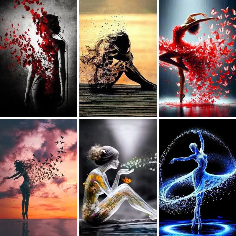 5D Diamond Painting Sad Broken Woman Faded Away DIY Diamond Mosaic Painting Full Cross Stitch Rhinestone Embroidery Home Decor