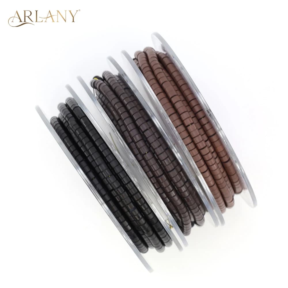 ARLANY 500Pcs 5mm Micro Ring Silicone Hair Extension Beads Pre-loaded Beads Microlink Beads Rings for Sewing Weft Extensions