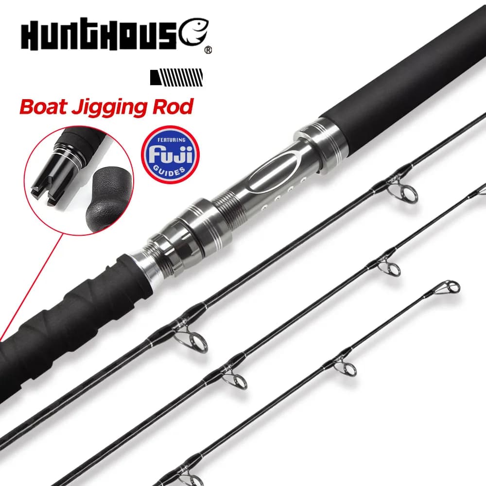 Canna da Pesca Hunthouse 2.35m 2.55m per Popping, con Anelli Fuji, in Fibra di Carbonio Toray, per Tonno, Pesca Sportiva, Esche Artificiali WT 100g/200g
