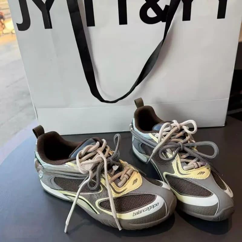 Breathable Summer Running Shoes Women's Sports Casual Thin Dad Shoes Retro Mesh Dequan Shoes Comfortable Slip-On Sneakers