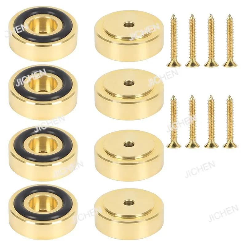 Set of 8 Pieces in JC Gold Legs Brass for Cutting with Non-slip Bearings - 30x10mm Anti-slip Kit for Furniture