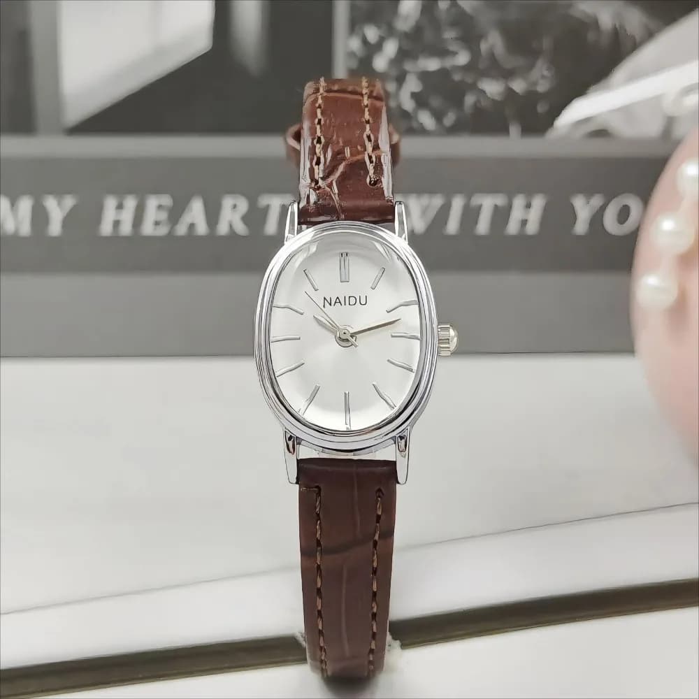Women's Watch With Oval Fashion Brand Dial Quartz Wrist Watch With Luxury Leather Strap Women's Watch Gift Relojes Para Mujer Wholesale
