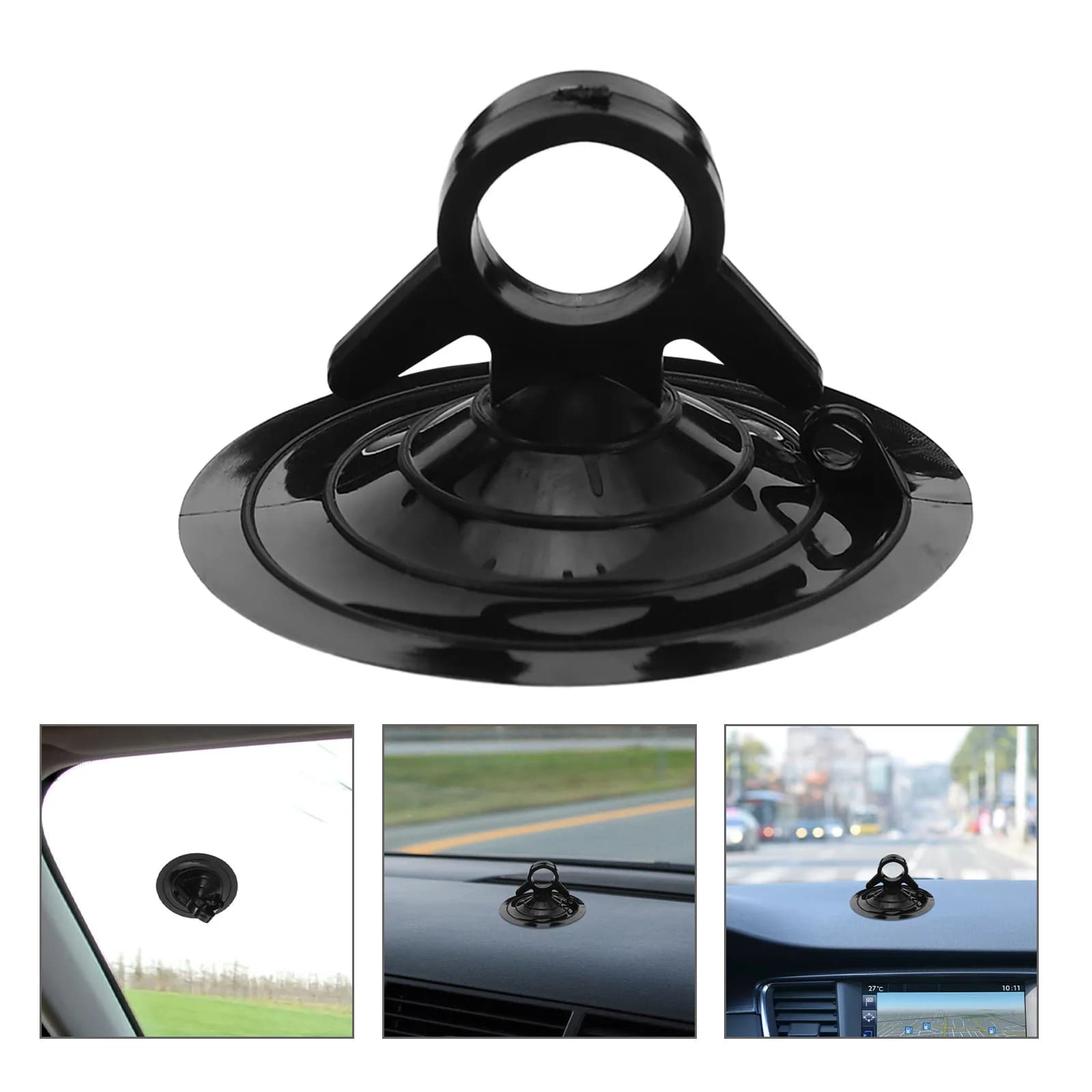 Set di 4 Supporti a Ventosa per Auto, per Tende, Parabrezza, Cruscotto, Parasole, Base Adesiva Resistente Senza Danni per l'Auto