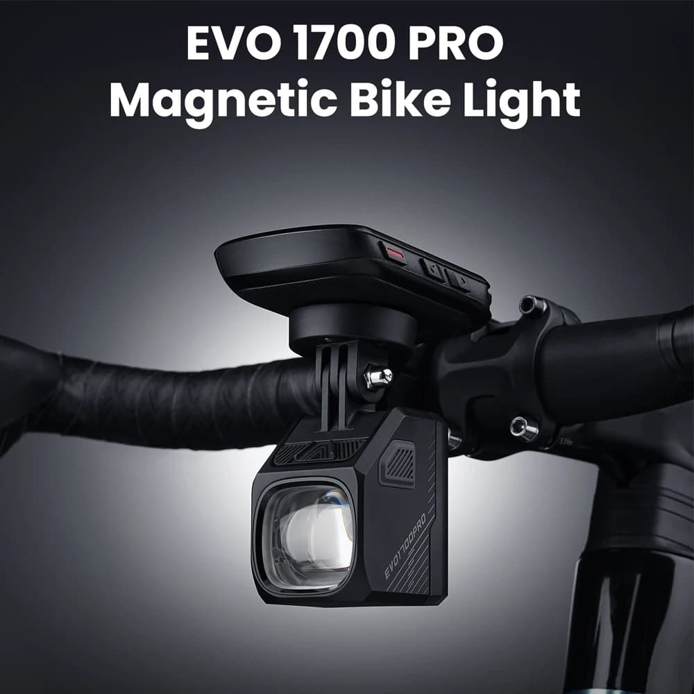 Luce per Bicicletta Magicshine EVO1700Pro con Fascio Luminoso a Linea di Taglio, Faro Anteriore Ricaricabile USB-C, Luce Frontale Intelligente con Montaggio Magnetico