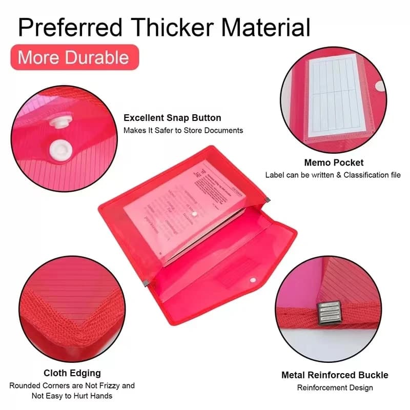 Cartelle A4File Borsa in PVC resistente Borsa per documenti di grande capacità Organizzatore di file impermeabile Cartella per buste Custodia per cancelleria