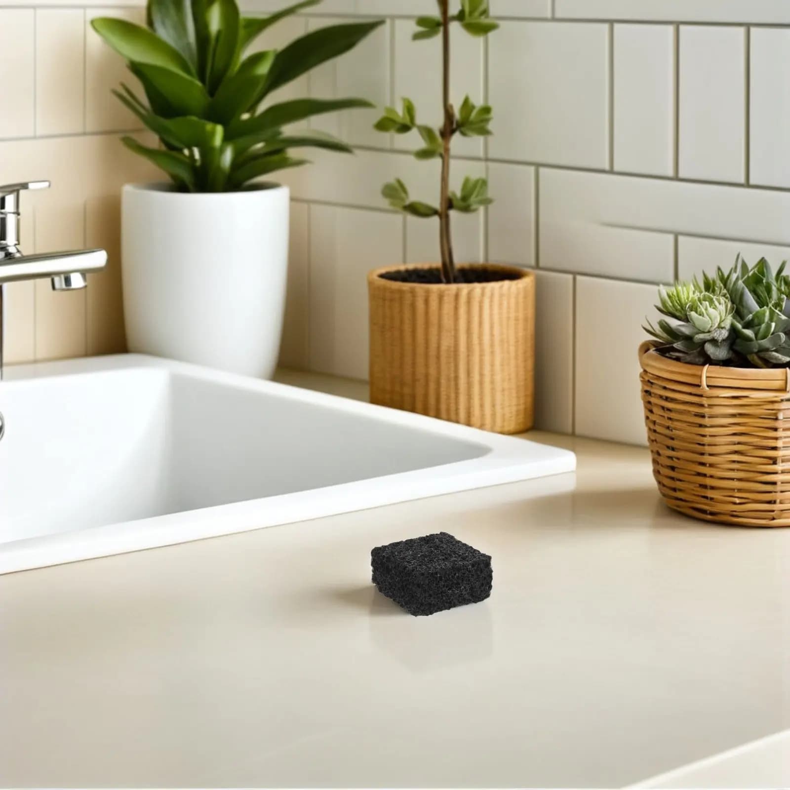 Set of 4 Stones Diffuser in Black Volcano Rock, Natural Lava Stone Arom Diffuser, Home Decoration with Essential Oils