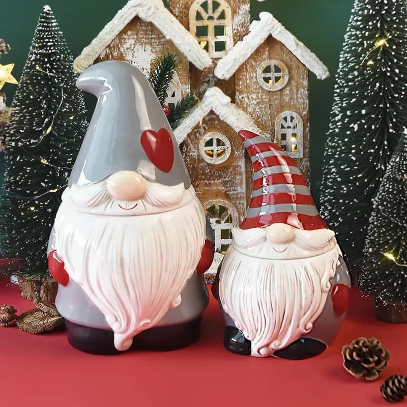 Barattolo sigillato di Babbo Natale Barattolo di ceramica creativo con coperchio Snack Frutta candita Contenitore di frutta secca Barattolo da cucina in ceramica