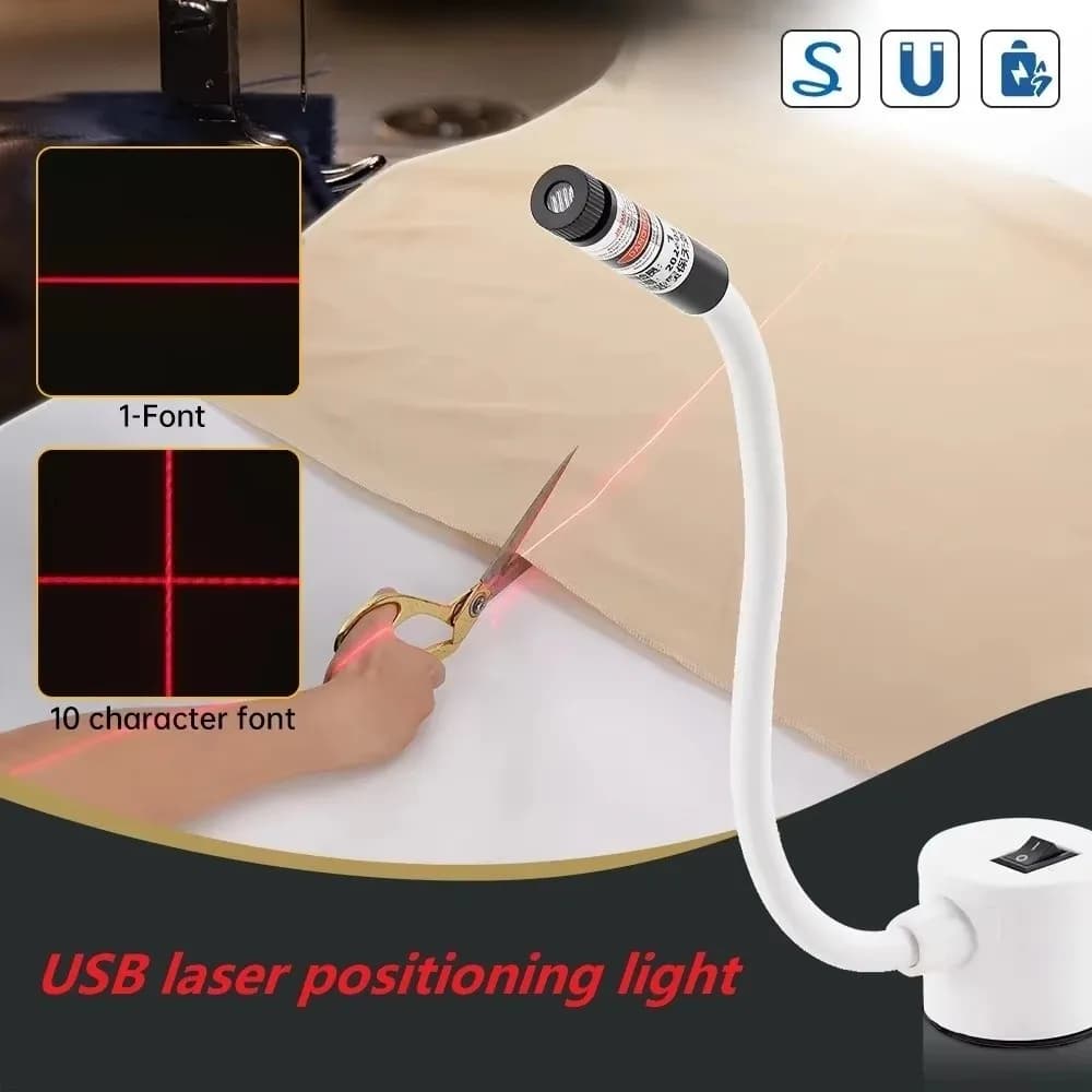 Portable Magnetic Positioning Quilting Light for Sewing Multifunctional USB Positioning Lights Single/cross-line Work Light