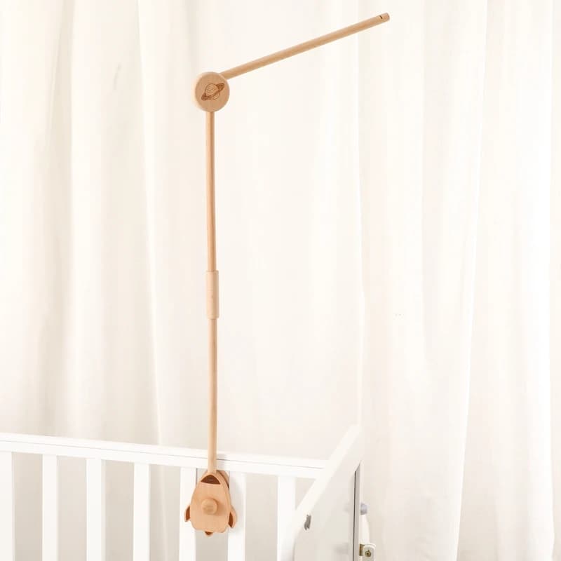Staffa per campana per letto in legno per bambini Staffa per sonagli sospesi per mobili Appendiabiti per giocattoli Staffa per braccio per supporto per giocattoli in legno per culla per bambini