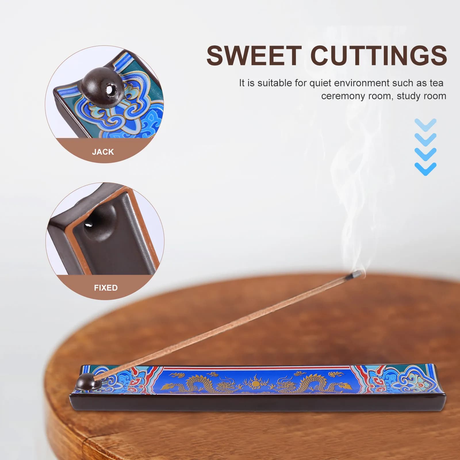 Porta Incenso in Stile Cinese, Diffusore di Oli Essenziali Portatile, Bruciatore per Incensi e Candele Profumate, Decorativo