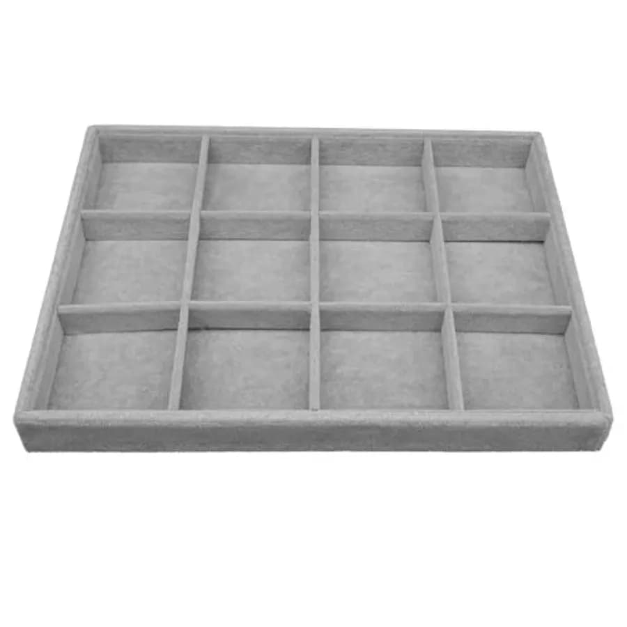 Large Velvet Jewelry Tray, Drawer Organizer for Jewelry in Dresser, Stackable Jewelry Drawer Organizer Inserts for Earring Neck