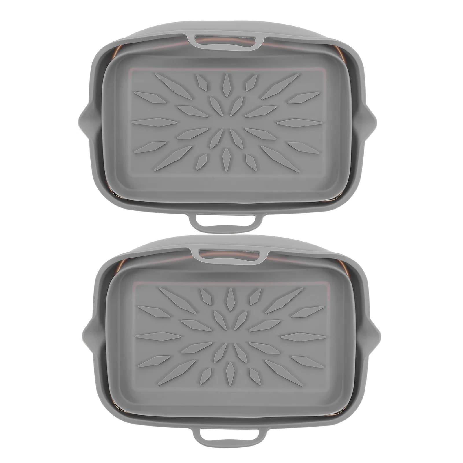 2Pcs Foldable Silicone Baking Mat Nonstick Heat Resistant Air Fryer Tray Oven Microwave Safe Handles for Easy Transfer Portable