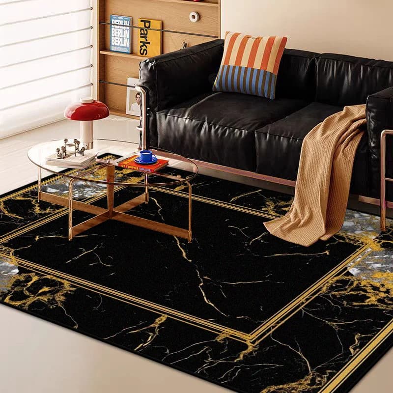 Tappeto antiscivolo moderno in stile marmo di grandi dimensioni Soggiorno Decorazione morbida di lusso Tappeto per camera da letto Tappetino per porta d'ingresso lavabile in lavatrice