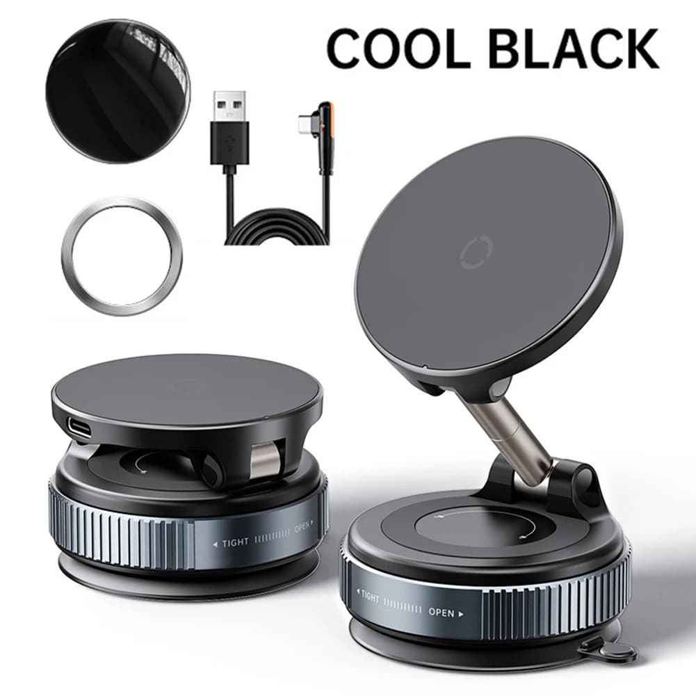 For MagSafe 15W Wireless Charger Suction Cup Phone Mount Car Mount Charger Magnetic Car Phone Holder Foldable Phone Holder