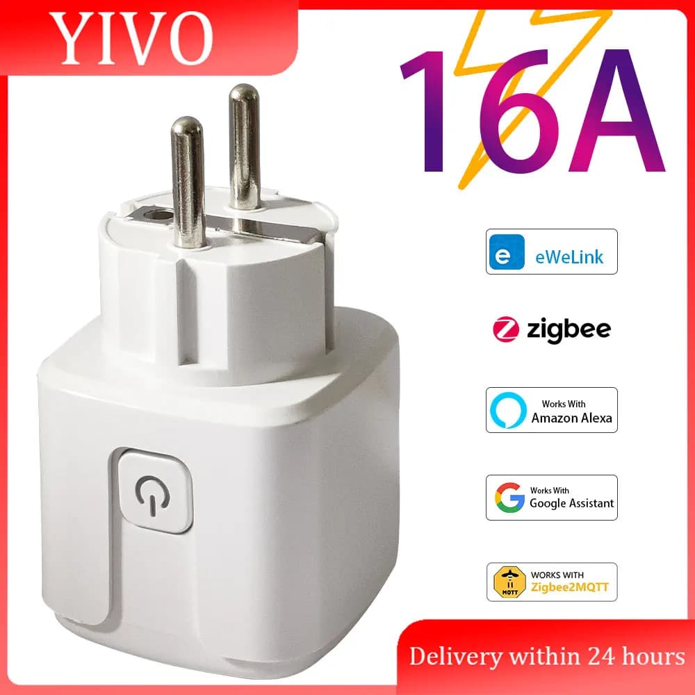 Ewelink Zigbee Smart Plug 16A Intelligent EU socket with power monitoring timing function Voice control via Alexa Google Home Yandex