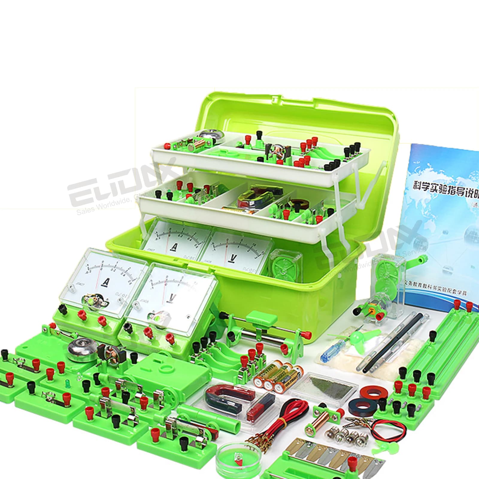 Laboratori di fisica Circuito di scoperta dell'elettricità di base Kit di esperimenti di magnetismo Giocattolo educativo scientifico per la scuola media superiore