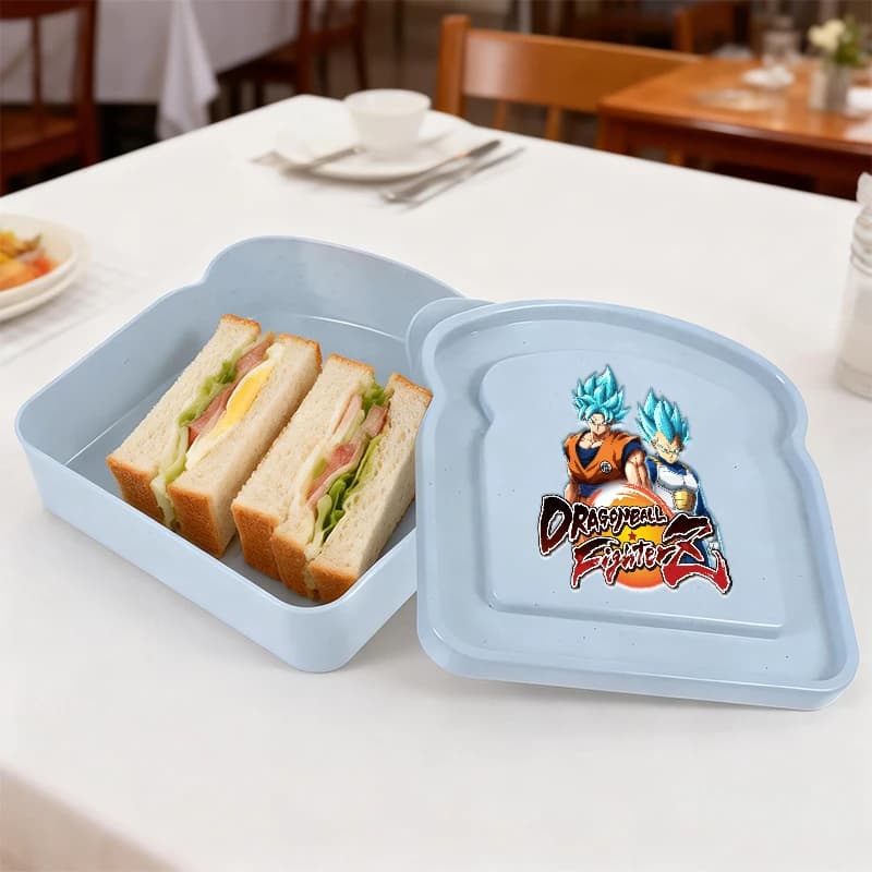 Dragons BallZ Series Toast Shaped Loaf Bread Containers Sealable Portable Sandwich Holder Lunch Box Outdoor Picnic Bento Boxes