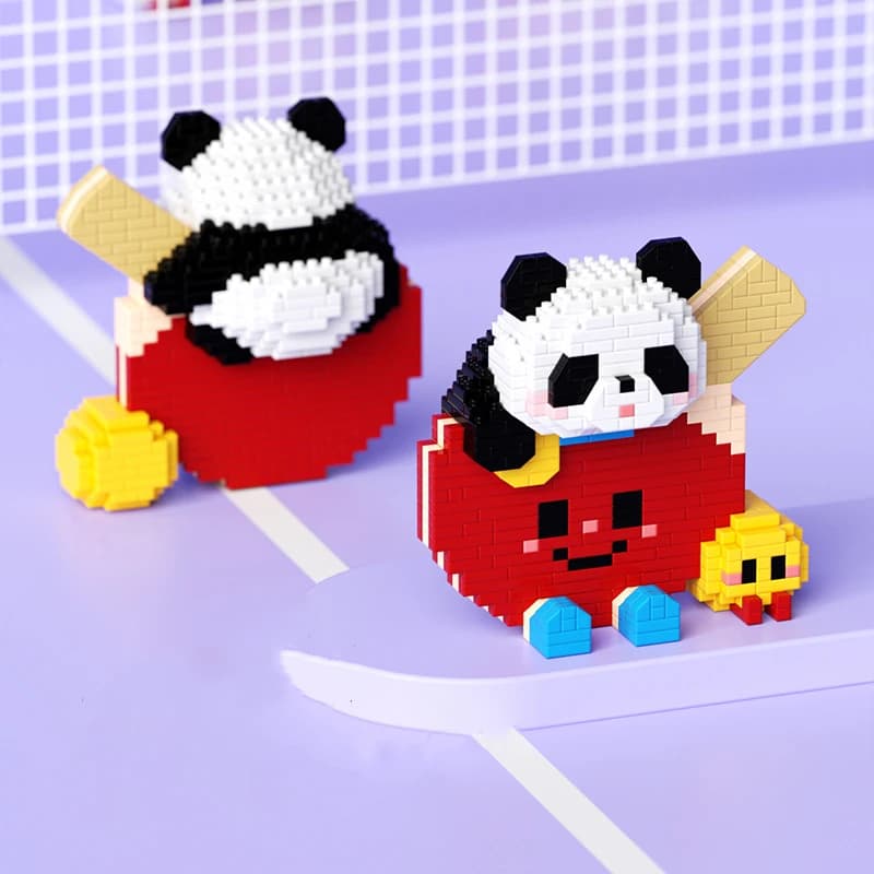 2015 Nice ping pong sample panda building blocks, peripheral ornaments, educational toys for children, Christmas gifts