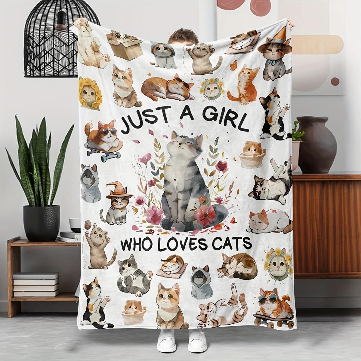 1 coperta accogliente in flanella con adorabile design per gatti e cani – Coperta morbida, calda e resistente allo strappo per divano, letto o ufficio – Perfec
