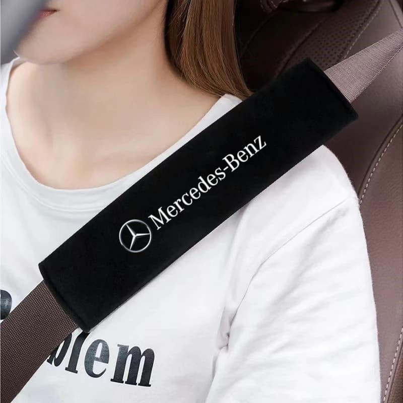 Breathable Fabric Car Seat Belt Shoulder Strap Cover Pads For Mercedes Benz W203 W204 W205 W206 W212 CLK GLA B C E S Accessorie