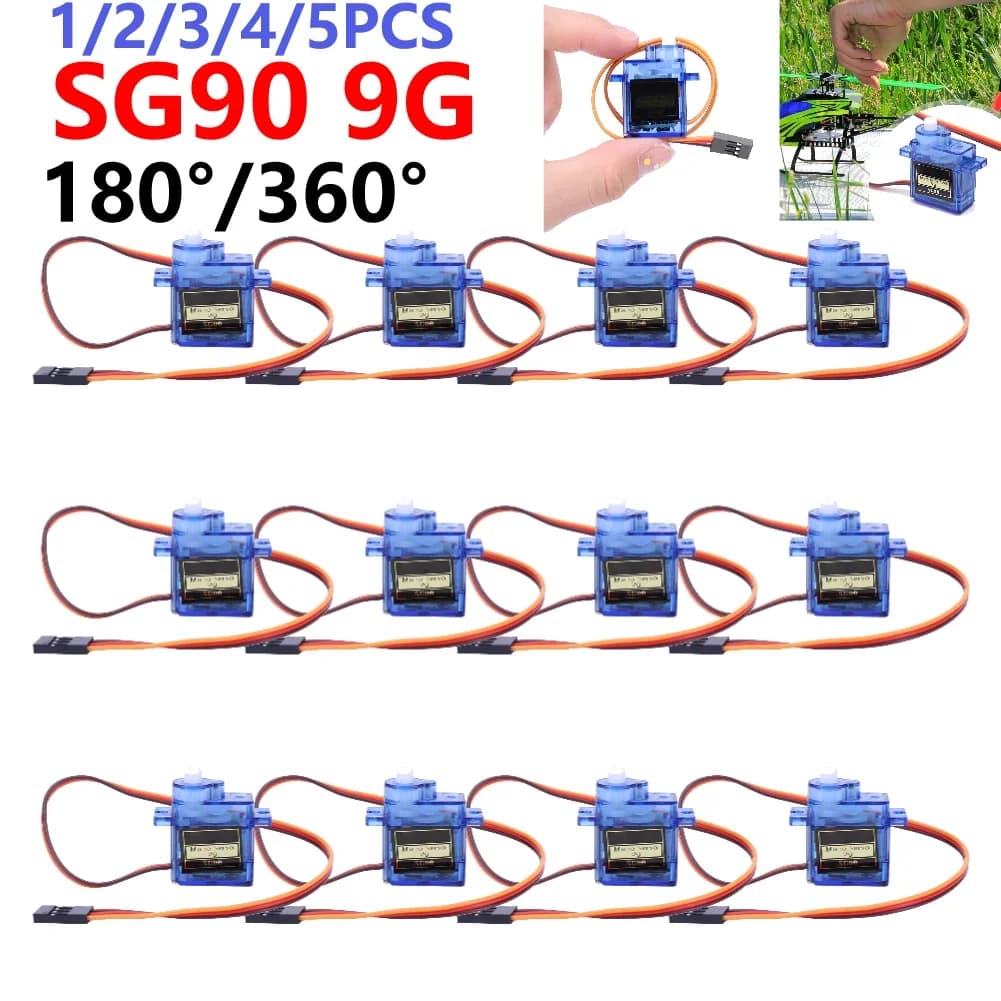 1/2/3/4/5 pz. Micro Servomotore Digitale SG90 9G per Aerei RC, Elicotteri e Aeromobili - Motore di Sterzo ad Ala Fissa 180/360 Gradi