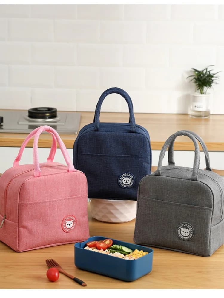 Handbags for portable lunch Oxford cold bag for students in office Comfortable food container bag with lunch box