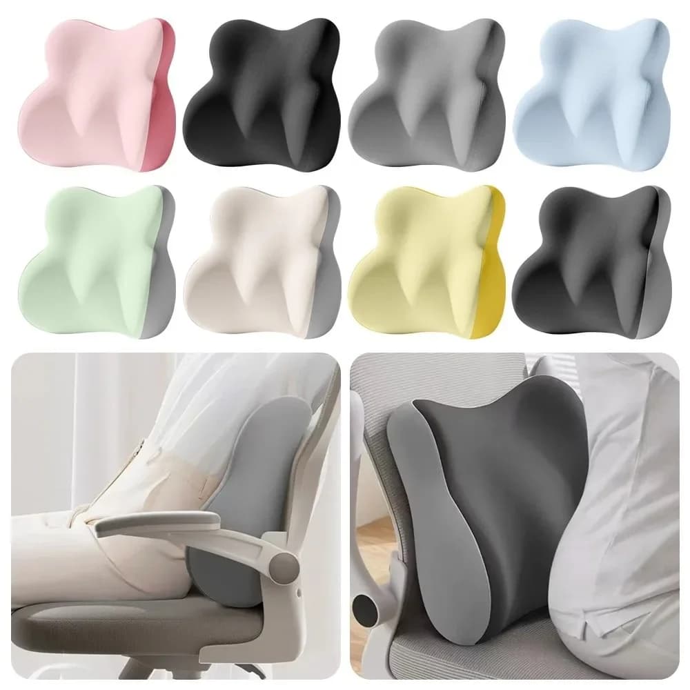 Cuscino Lombare Multifunzionale in Memory Foam, Supporto Ortopedico Ergonomico per Alleviare il Dolore