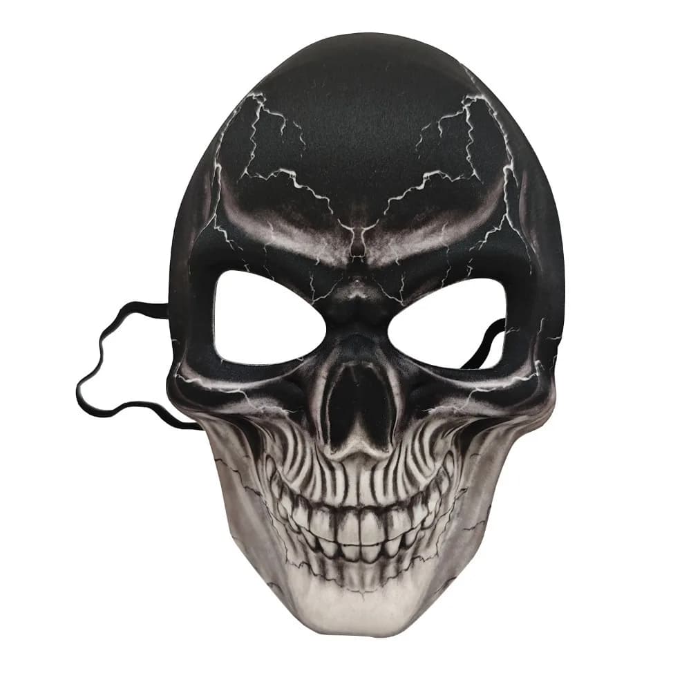Maschera di Halloween 3D creativa EVA Copertura per il viso con teschio regolabile Costume cosplay Maschera con teschio fantasma morbido Giorno dei morti