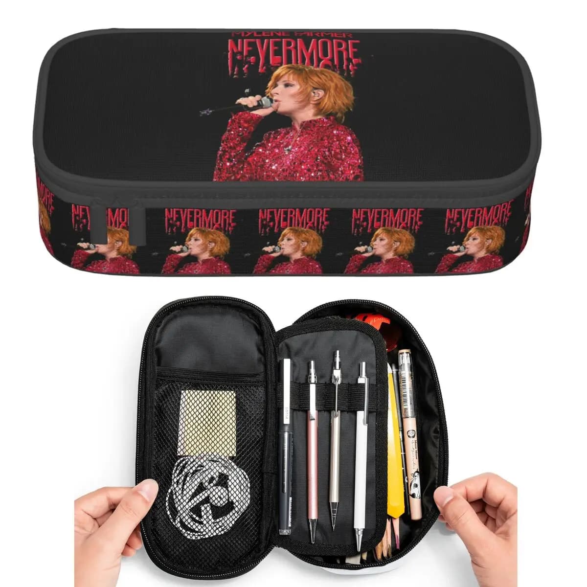 Nevermore Tour Mylene Farmer Astucci per studenti Astuccio per penne Astuccio per matite di grande capacità Porta penne