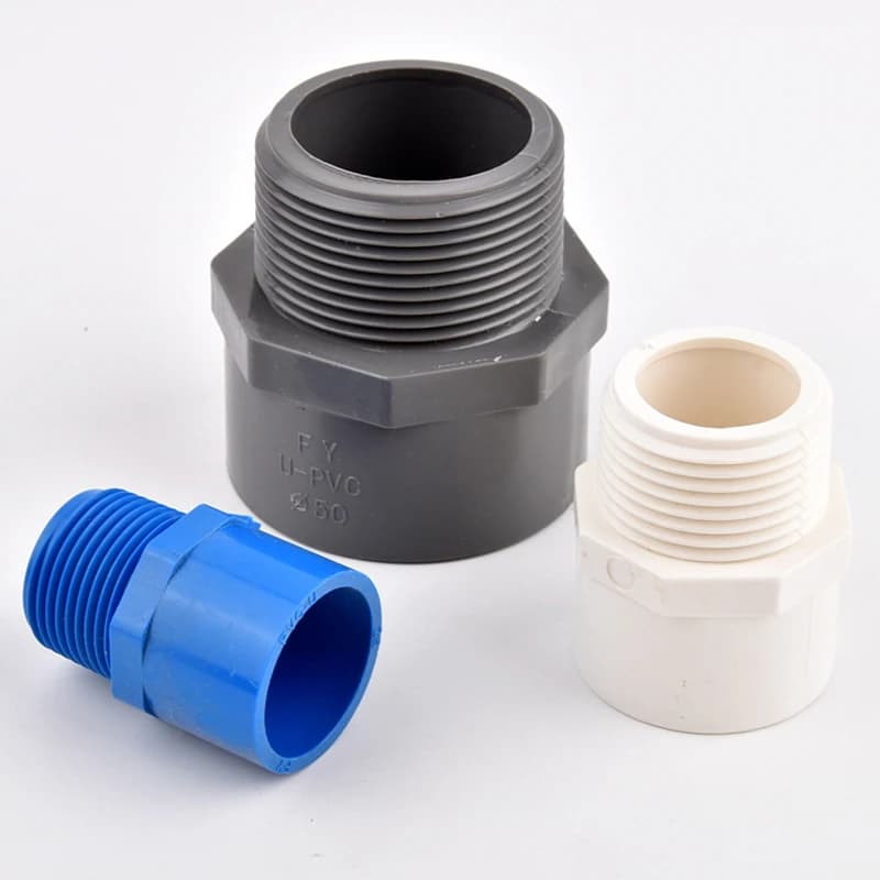 Connettore dritto con filettatura maschio in PVC da 1/2 "~ 1,5" a 20 ~ 50mm Acquario Serbatoio di pesce Giunto per acqua di alimentazione Raccordi per tubi dell'acqua per irrigazione del giardino