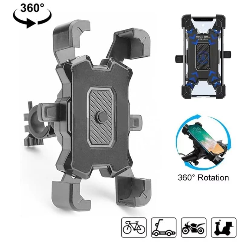 Supporto per telefono da bicicletta/moto girevole a 360 gradi, antiscivolo, per iPhone, Xiaomi, Huawei