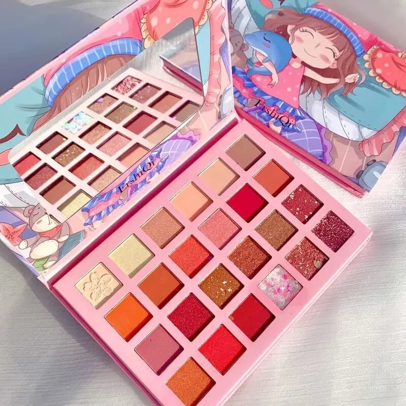 Sunburst Shade Palettes, super popular 24 color grinding glitters, no makeup spots in everyday life, glittered pink and white
