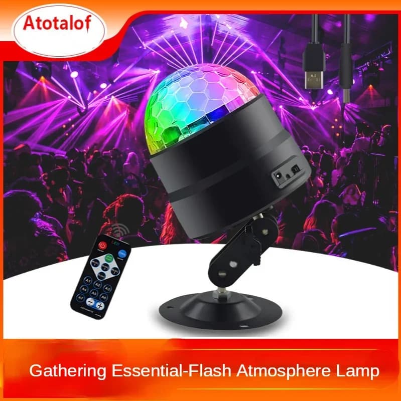 Nuovo DJ Controllo vocale USB Mini LED Luce da palco Disco Famiglia Festa di compleanno Cristallo Piccola sfera magica Luce KTV Luce d'atmosfera