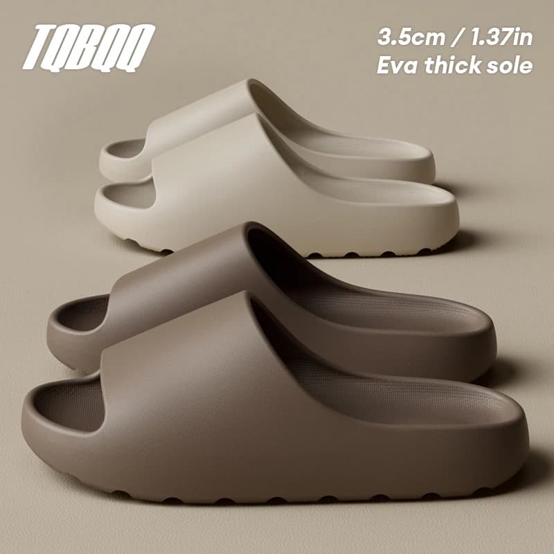 Slippers with thick sole for men and women, summer sandals with soft bottom