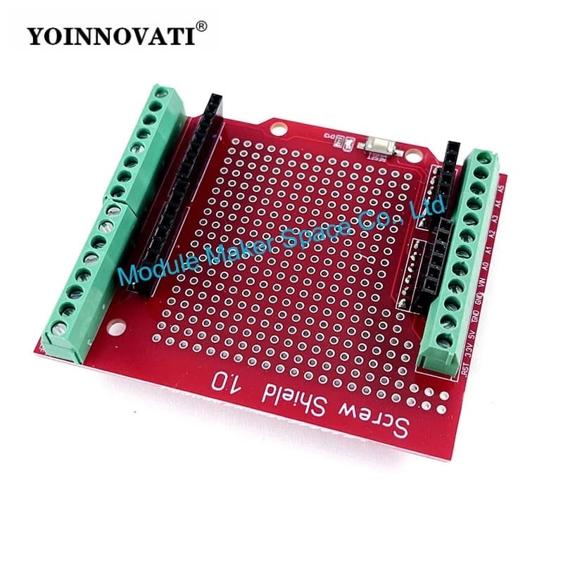Proto Screw Shield for Arduino Open Source Reset Button D13 LED NEW for Breadboard 3.81 Terminal Double-sided PCB SMT Solder DIY