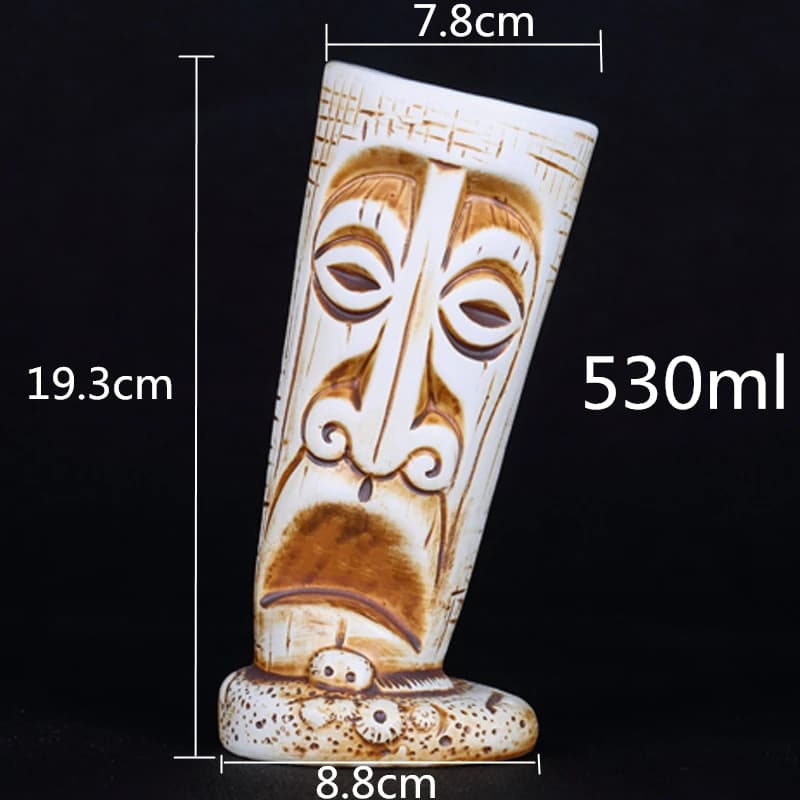 Tazze Tiki Hawaii da 530ml, Bicchieri per Cocktail, Birra e Bevande, Tazze per Vino in Ceramica, Tazze Tiki Isole di Pasqua, Accessori da Bar