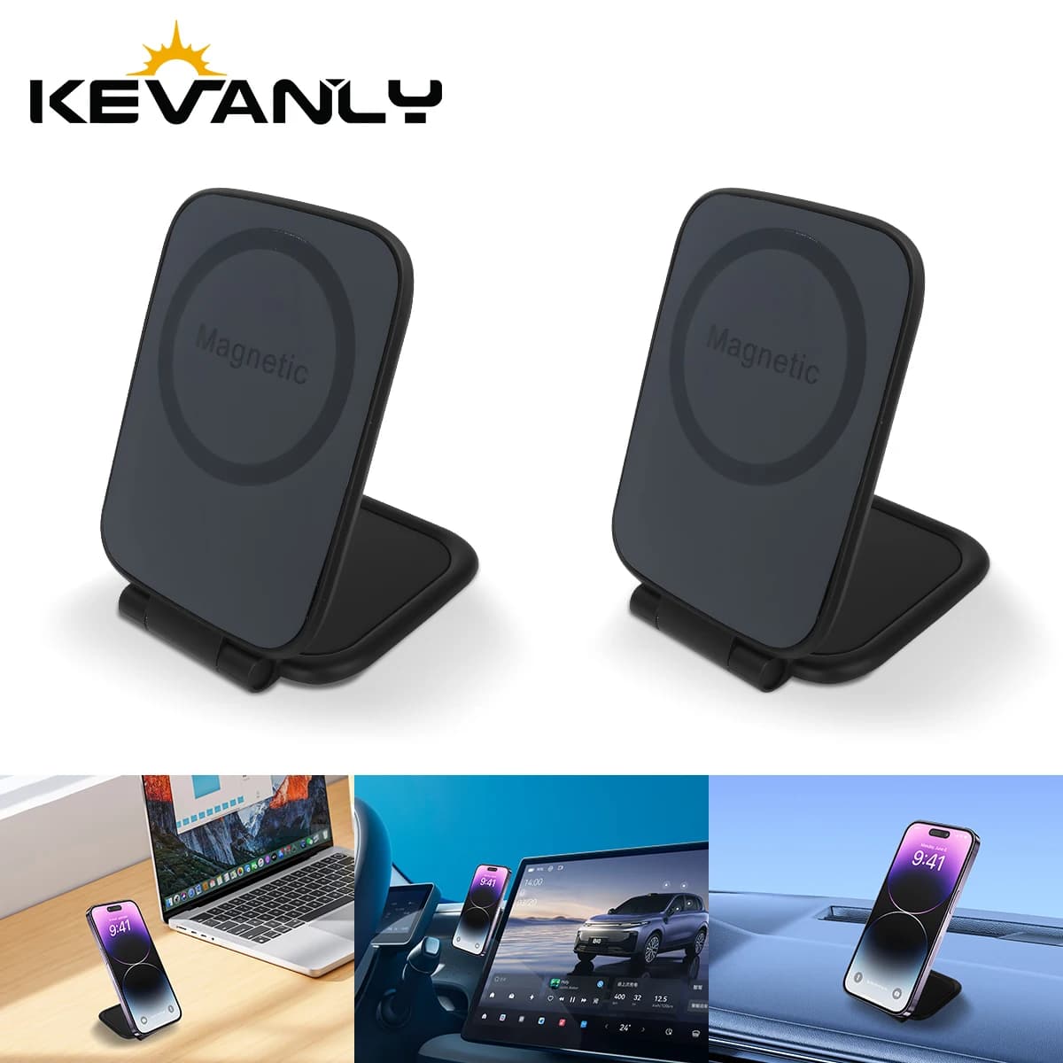Universal Ultrathin Car Magnetic Mobile Phone Holder Adjustable Foldable Anti-shake Vehicle Navigation Phone Stand Accessories