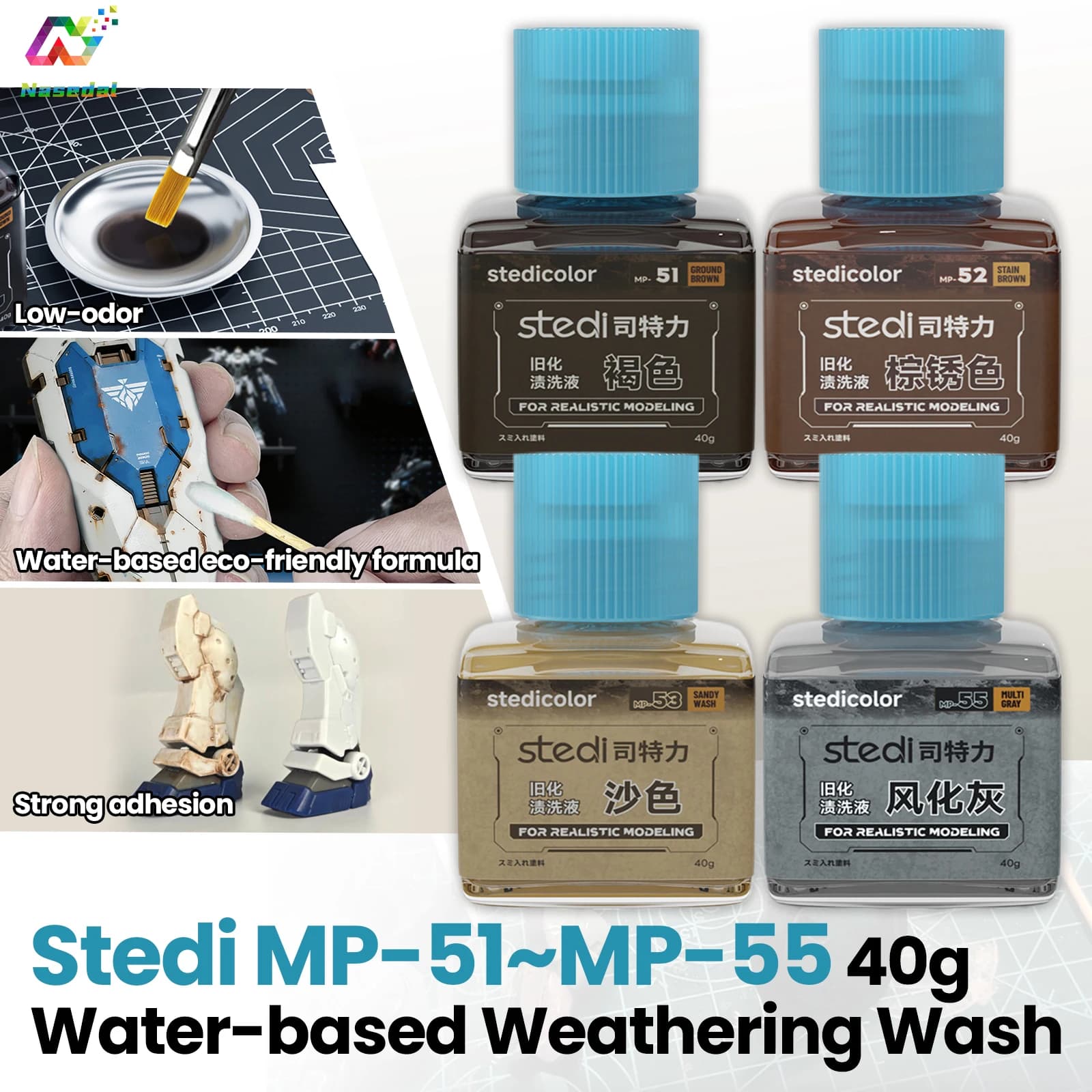 Stedi MP-51 ~ MP-55 40g Water Resistant Washing Panel Coating for Gundam Military Model Detail Update Hobby Crafty Tools DIY