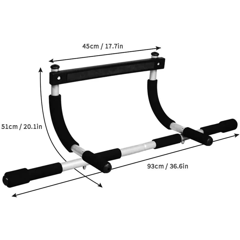 Internal traction bar for door frame, adjustable, for training, with portable horizontal bar