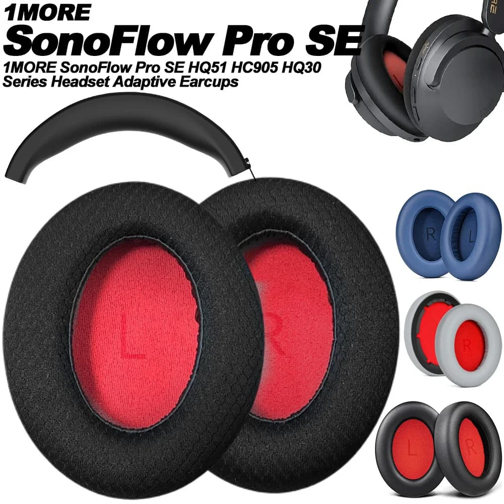 Auricolari per 1 altro SonoFlow Pro SE HQ51 HC905 HQ30 Wireless Bluetooth Protein leather Memory foam cuscinetti per le orecchie sostituzione dei cuscini