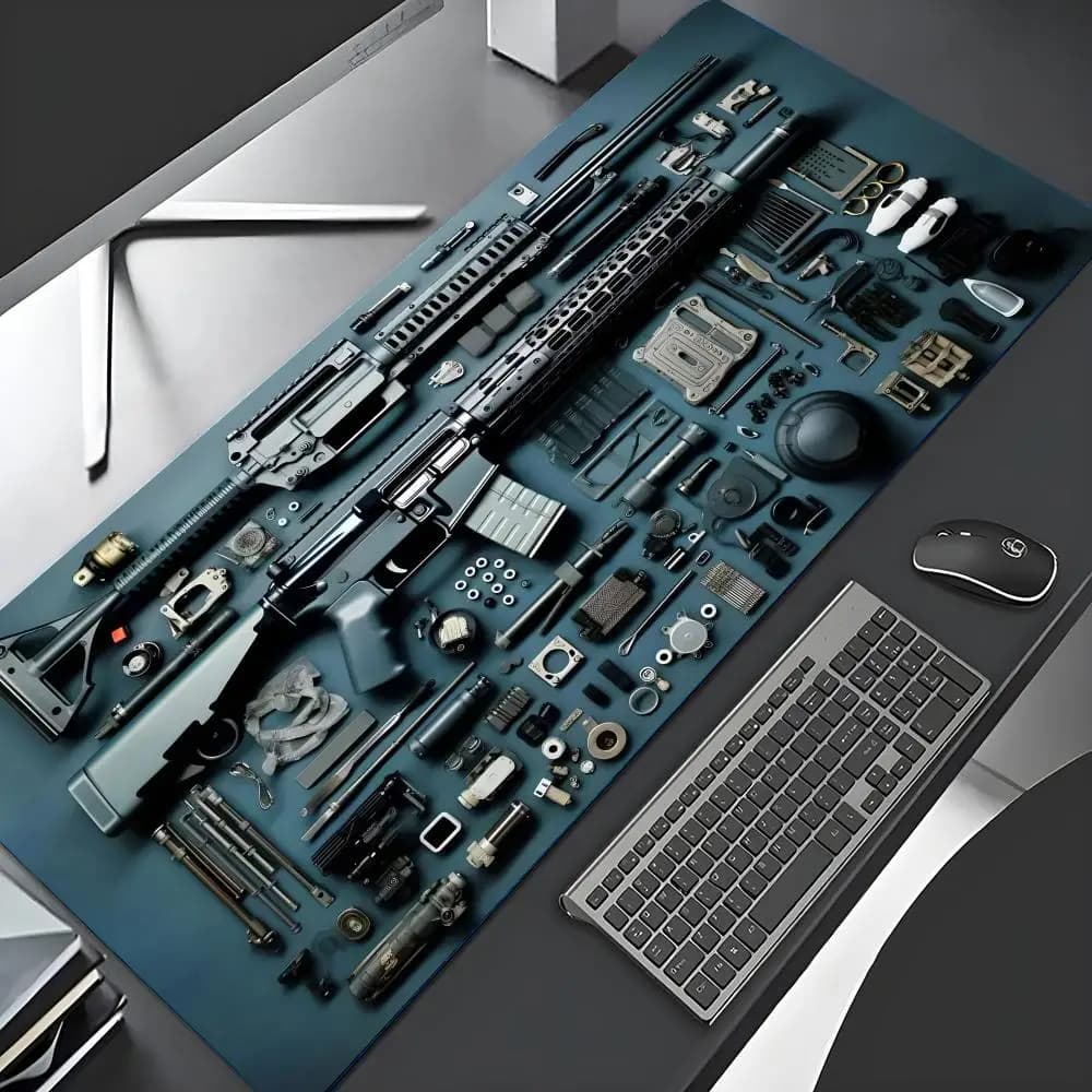 Tappetino per mouse tattico ovale di grandi dimensioni Tappetino per mouse con design da gioco di precisione Tappetino per ufficio con superficie lavabile con fondo in gomma antiscivolo 900x400